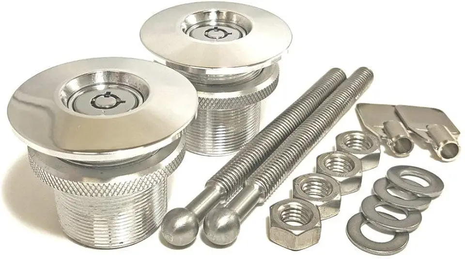 QL-38L-LP/P Polished Lockable Push Button Release Hood Pin Kit