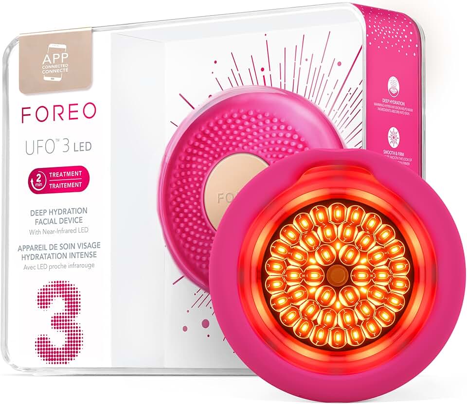 FOREO UFO 3 LED - NIR & Red Light Mask Treatment - Full Spectrum LED Mask - Deep Moisturiser - Face Masks Beauty - Increased Skin Care Absorption