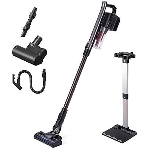 Iris Ohyama Vacuum Cleaner Cordless Handy Cyclone Stick Cleaner Power Head Lightweight High Power Suction with Attachment Set Storage Stand 2WAY SCD-142P-B Black