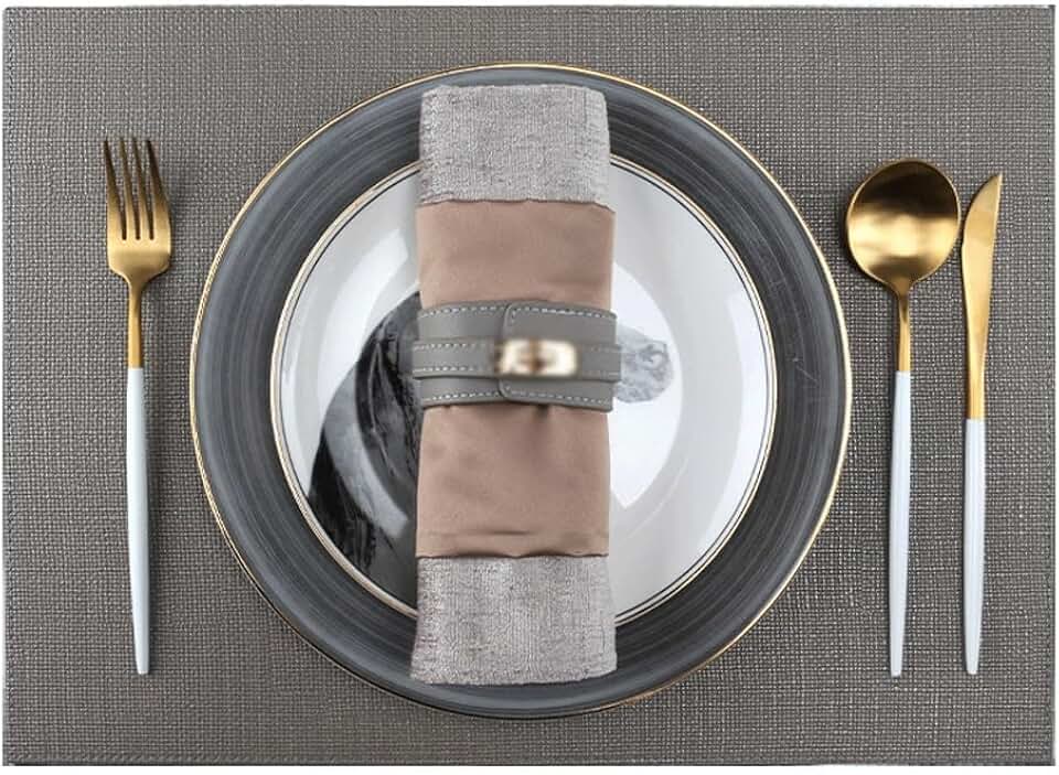 Washable Leather Placemat Table Mat Western Plate Table Mat Dining Mat