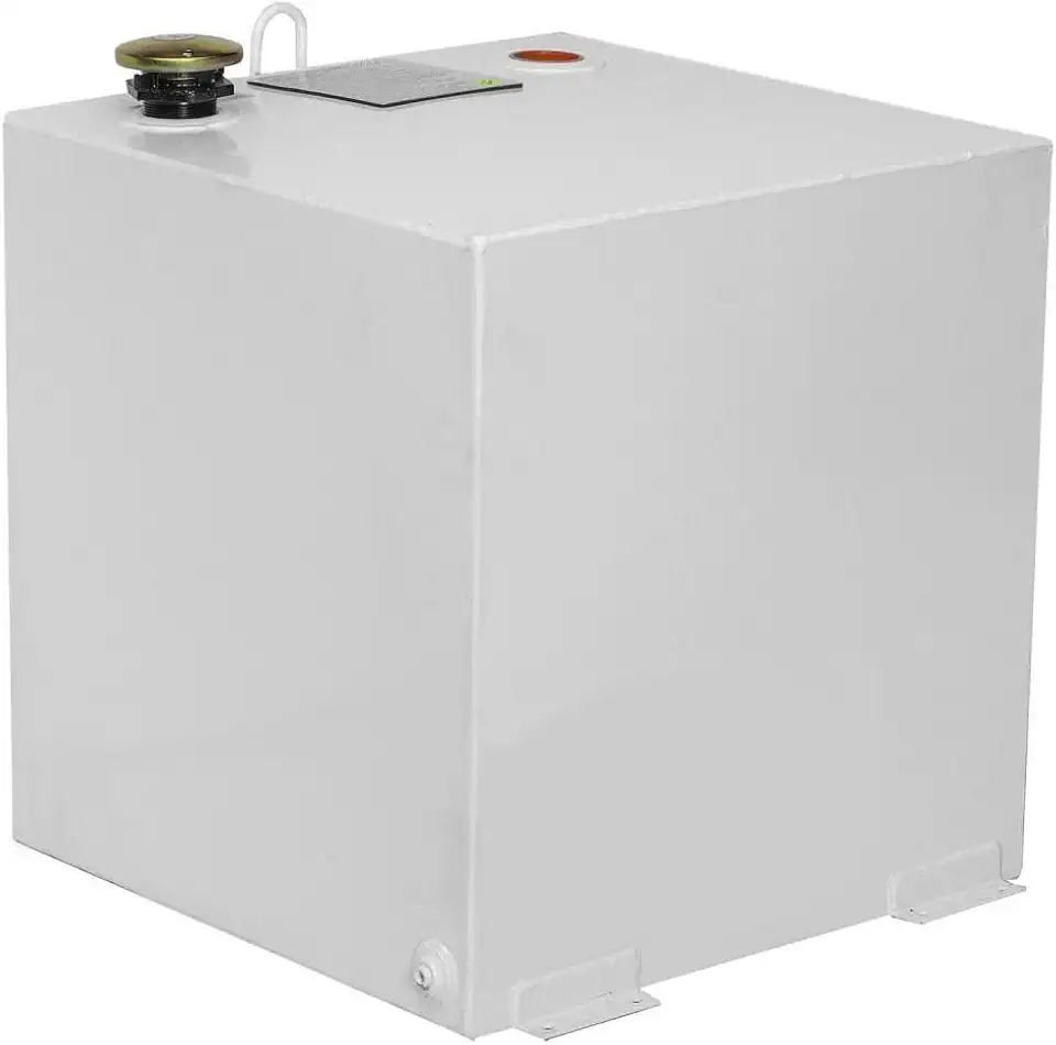JOBOX Crescent 50 Gallon White Square Steel Liquid Transfer Tank for Trucks - 485000, 23.25x24x23.25