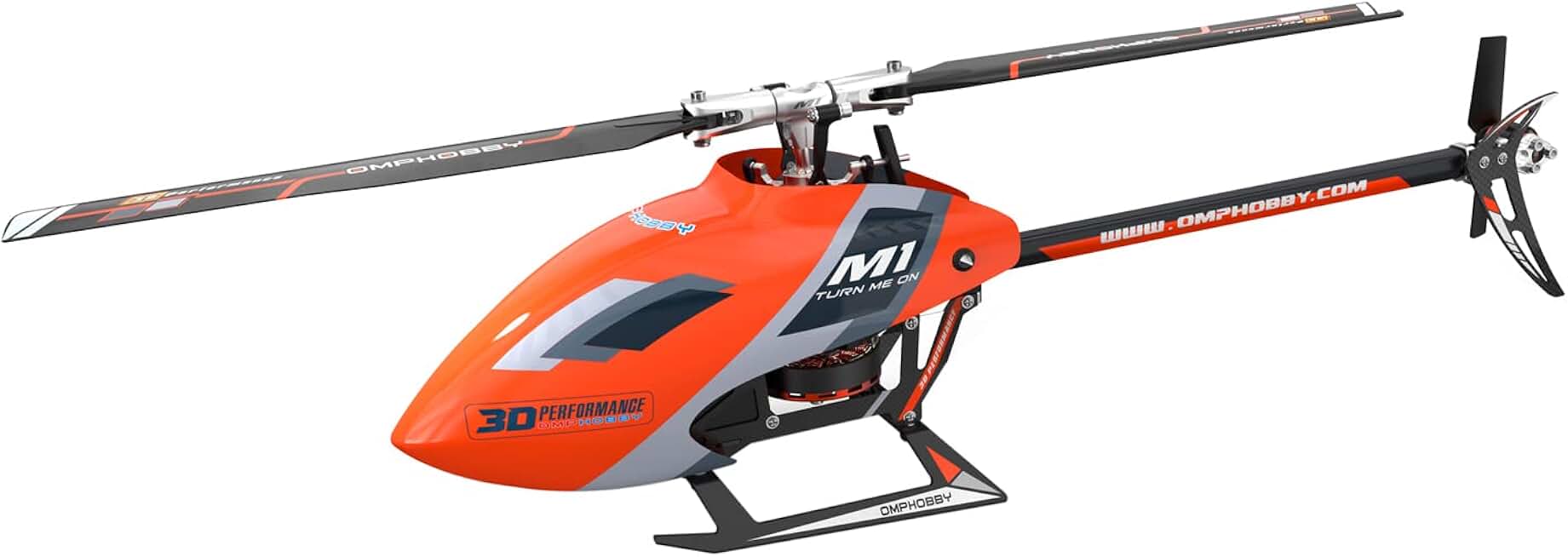 OMPHOBBY M1 EVO 3D RC Helicopter，6CH Micro Dual Brushless Motors Helicopters, Can Bind FUTABA Radio Directly, Orange Adults Remote Flying Model Without Controller