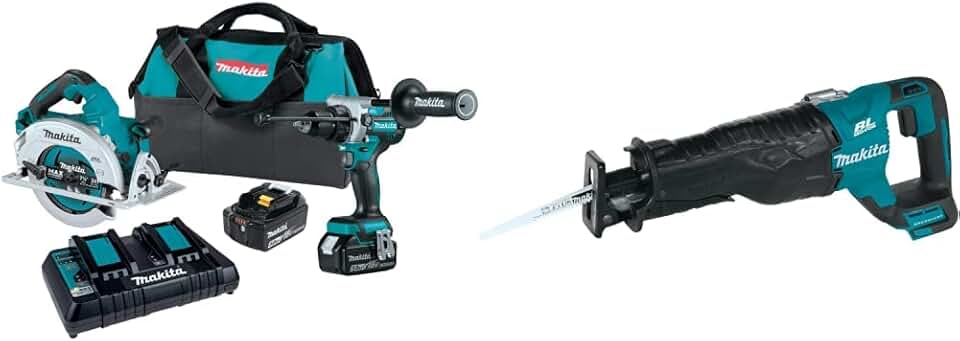 Makita XT290PT 18V LXT Brushless Cordless 2-Pc Combo Kit (5.0Ah) with XRJ05Z 18V LXT Lithium-Ion Brushless Cordless Recipro Saw