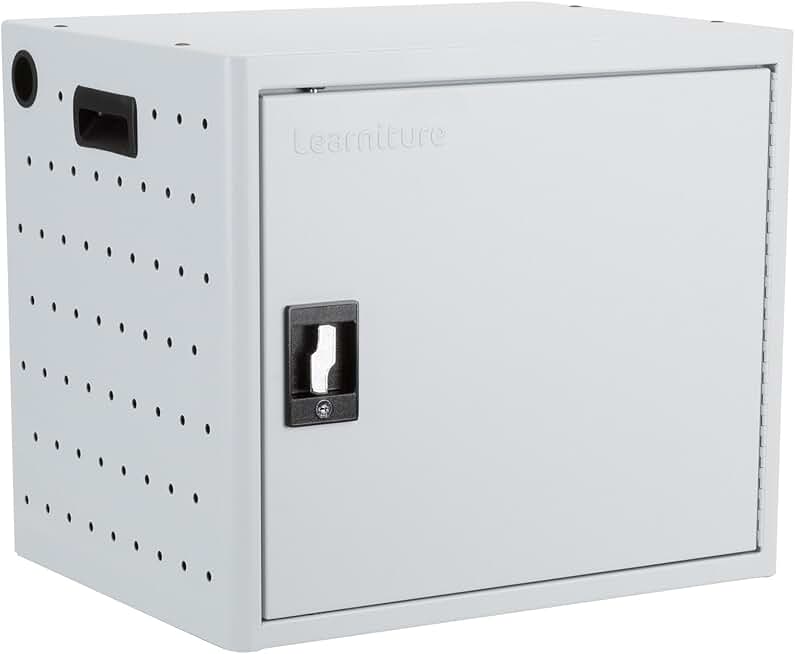 Learniture Shapes Series 12-Bay Wall-Mount Chromebook,Laptop and Tablet Charging Cabinet, Light Grey (LNT-NOR3000LG-SO)