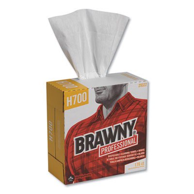 Heavyweight Hef Disposable Shop Towels, 9X12.5, White, 176/Box, 10 Box/Crtn
