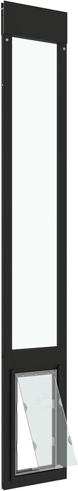 Liberty Dragon for Sliding Glass Door | Aluminum Frame with Closing Cover | for Home & Rentals | Clear Glass | Black, Medium Flap, 93.5