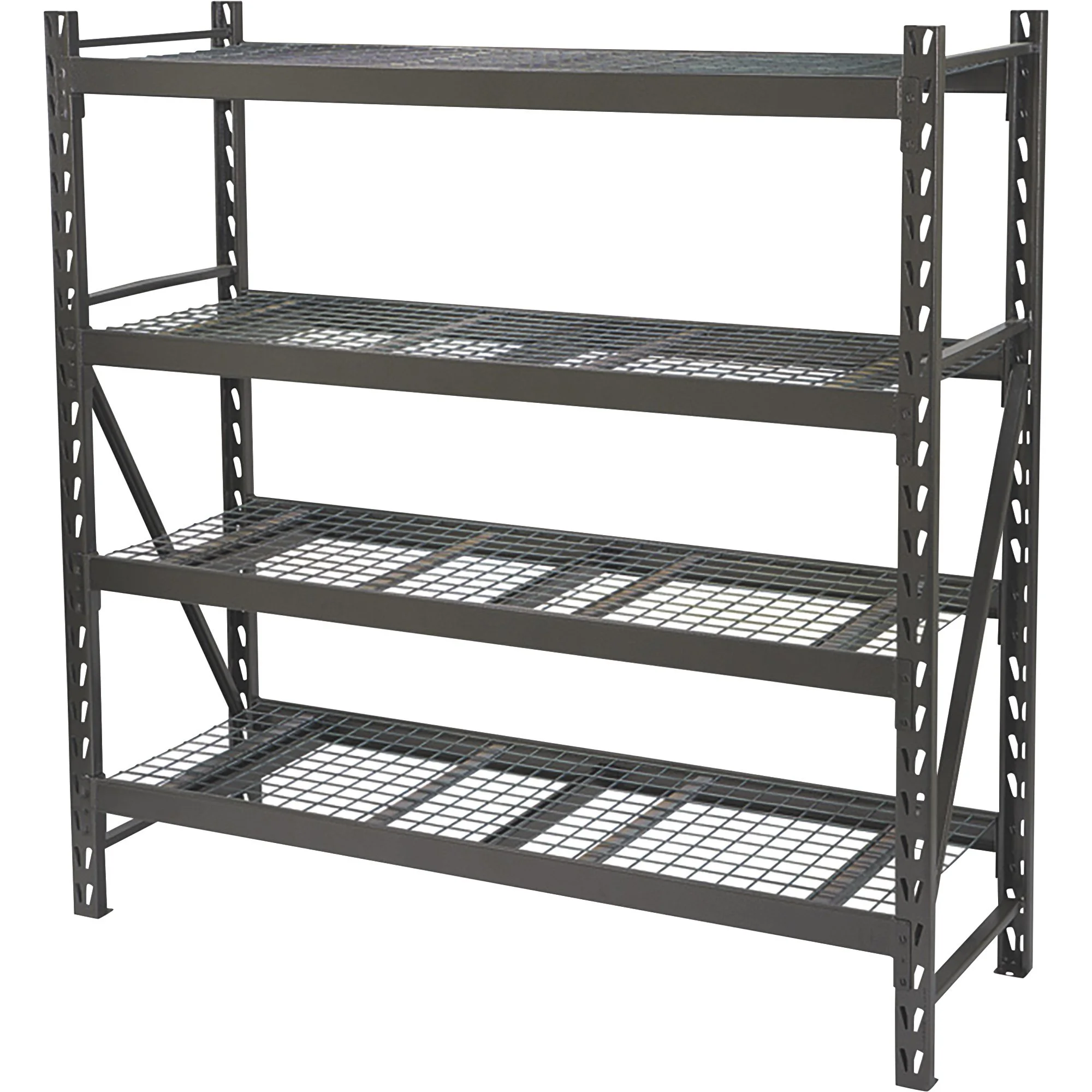 Ironton 4-Tier Industrial Steel Shelving Unit, 8,000-Lb. Load Capacity, 77in.W x 24in.D x 72in.H