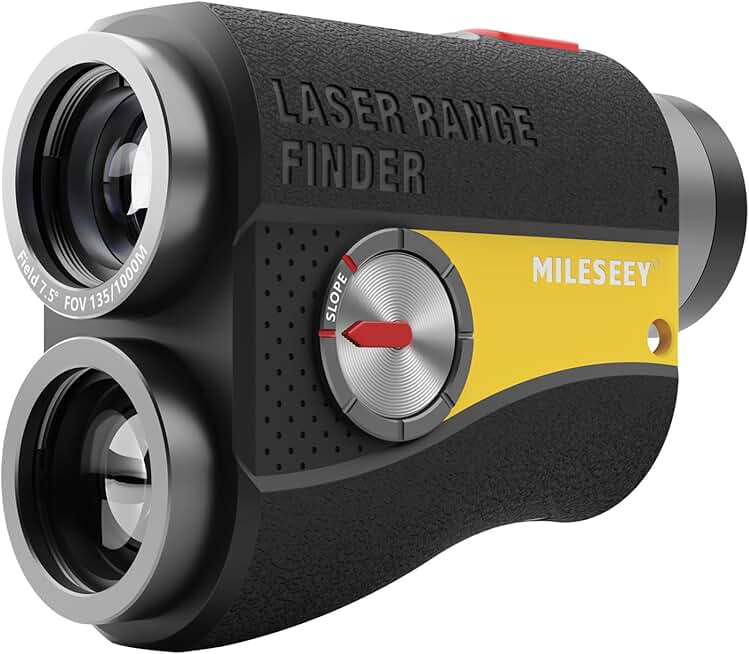 PFS2 Golf Range Finder with Red & Black Dual Optical, Laser Range Finder with Slope Switch, Flag Lock with Pulse Vibration,1100 Yards Hunting Range Finder, 7.5° Wide FOV