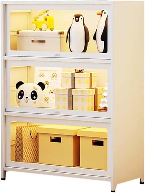 Display Cabinet with Glass Doors for Collectibles Office Retail Display Safe Storage Floor Standing Bookshelf, Showcase for Office, Storage Shelves (Size : 80cm/32in-106cm/42in)