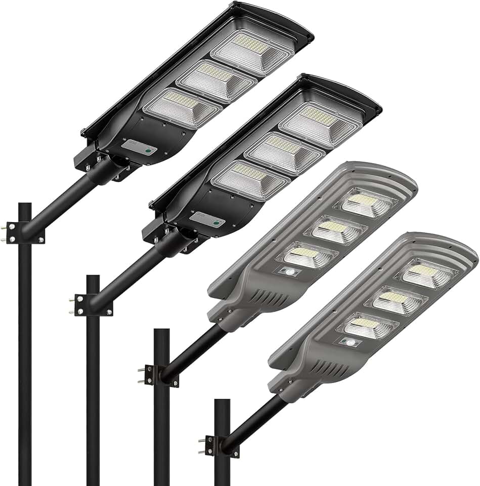 Lovus 6000LM Outdoor Solar LED Street Lights Dusk to Dawn with Radar Sensor for Parking Lot, Yard, Garage, Patio