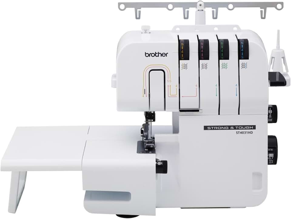 Brother ST4031HD Serger, Strong & Tough Serger, 1,300 Stitches Per Minute, Durable Metal Frame Overlock Machine, Large Extension Table, 3 Included Accessory Feet