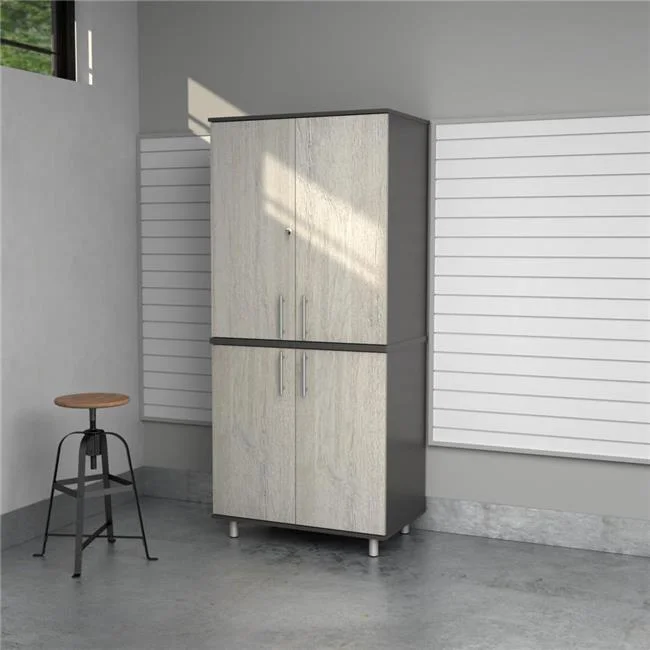 Inval America Kratos 5-Shelf Garage Storage Cabinet in Chantilly/Dark Gray