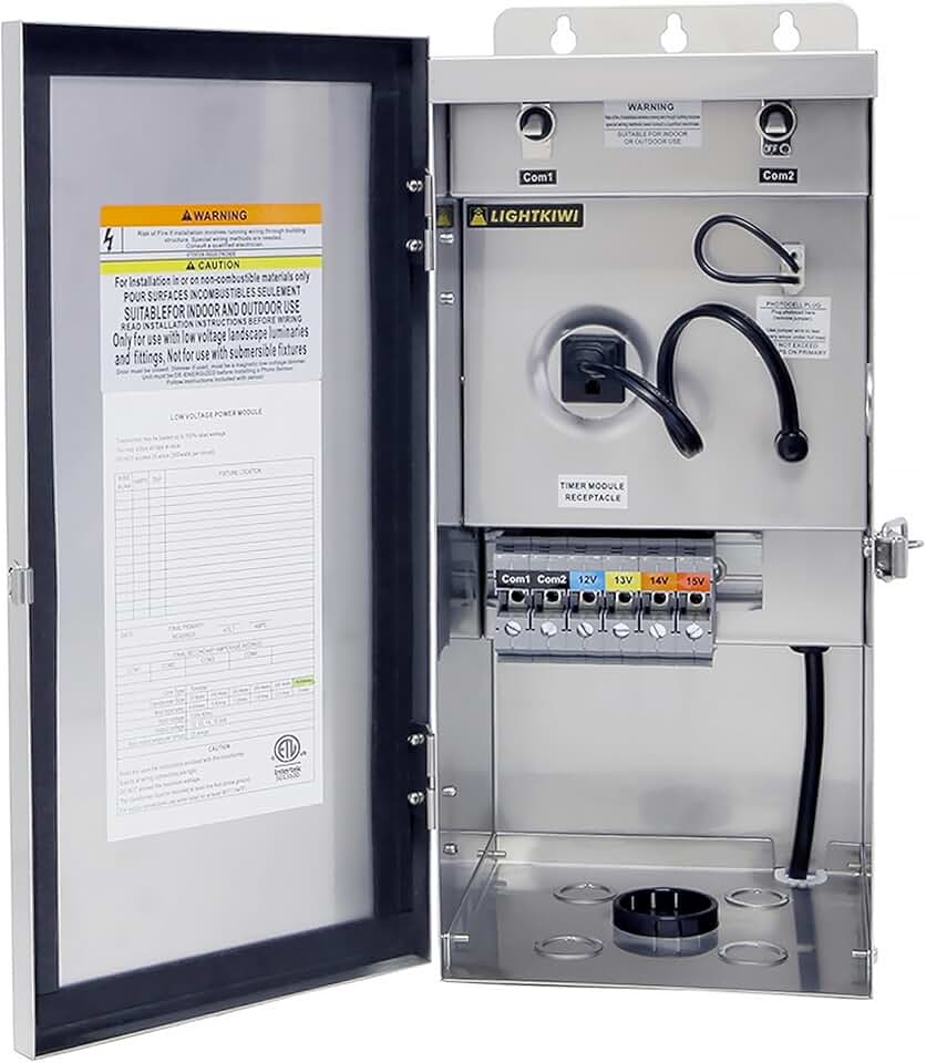 U8810 600 Watt 120V AC to (12V-13V-14V-15V AC) Multi-Tap Low Voltage Outdoor Landscape Lighting Transformer, Weatherproof for Pathway Lights, Spotlight and Pool/Spa Lightings - ETL Listed