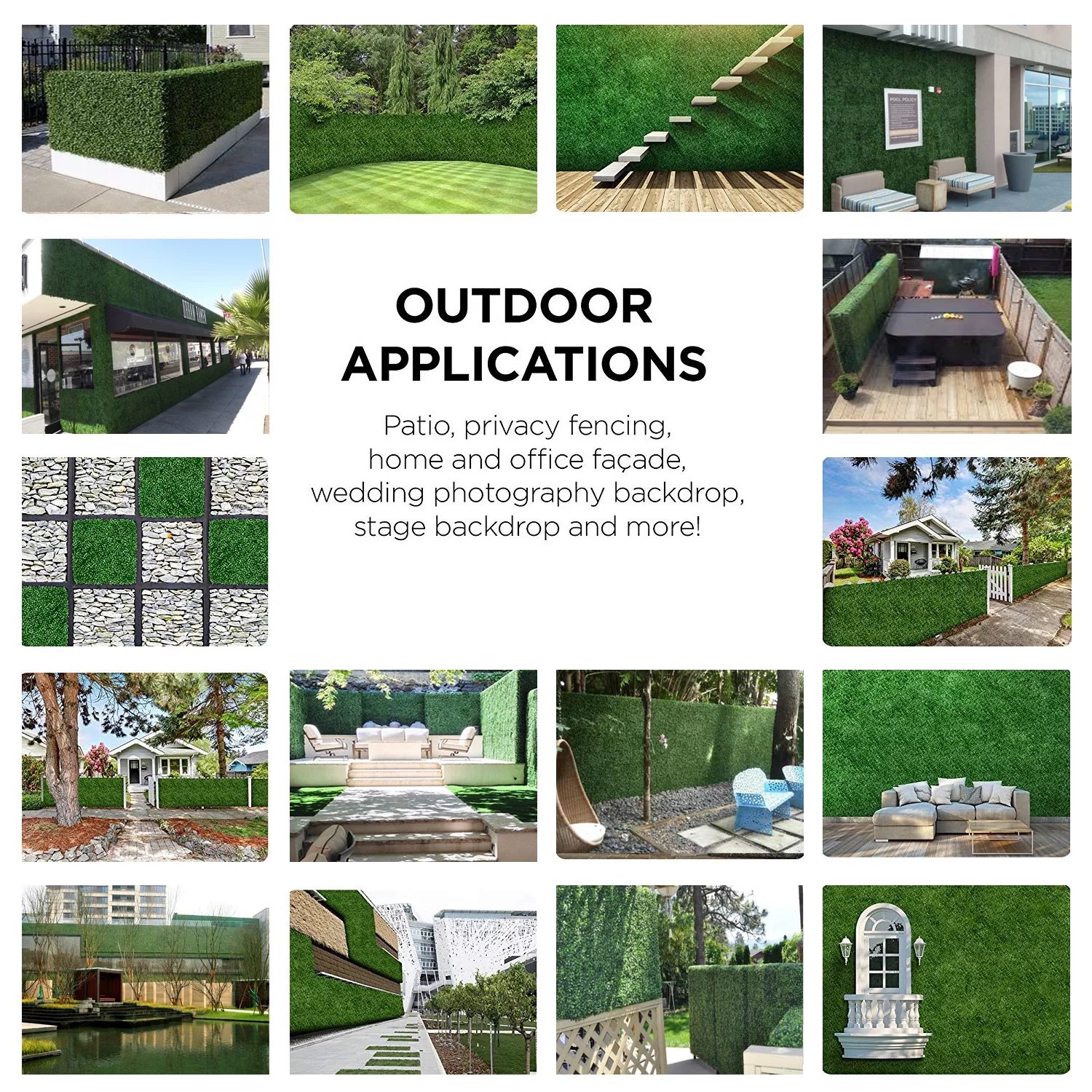 Indoor/Outdoor Artificial Hedge Artificial Plant Great Boxwood Ivy Substitute Sound Diffuser Privacy Fence Hedge Topiary Gardenia Greenery Panels 20x20