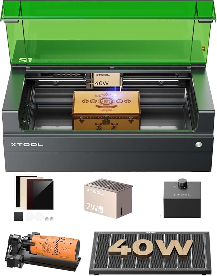 S1 40W Rotary Bundle- with 1064nm Infrared Laser Module and Safety Set