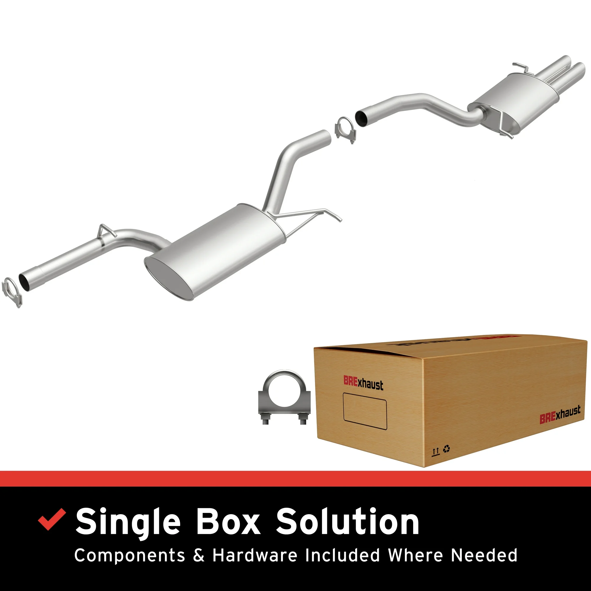 BRExhaust Direct-Fit Replacement Exhaust System 106-0272: For 2006-2013 Volkswagen