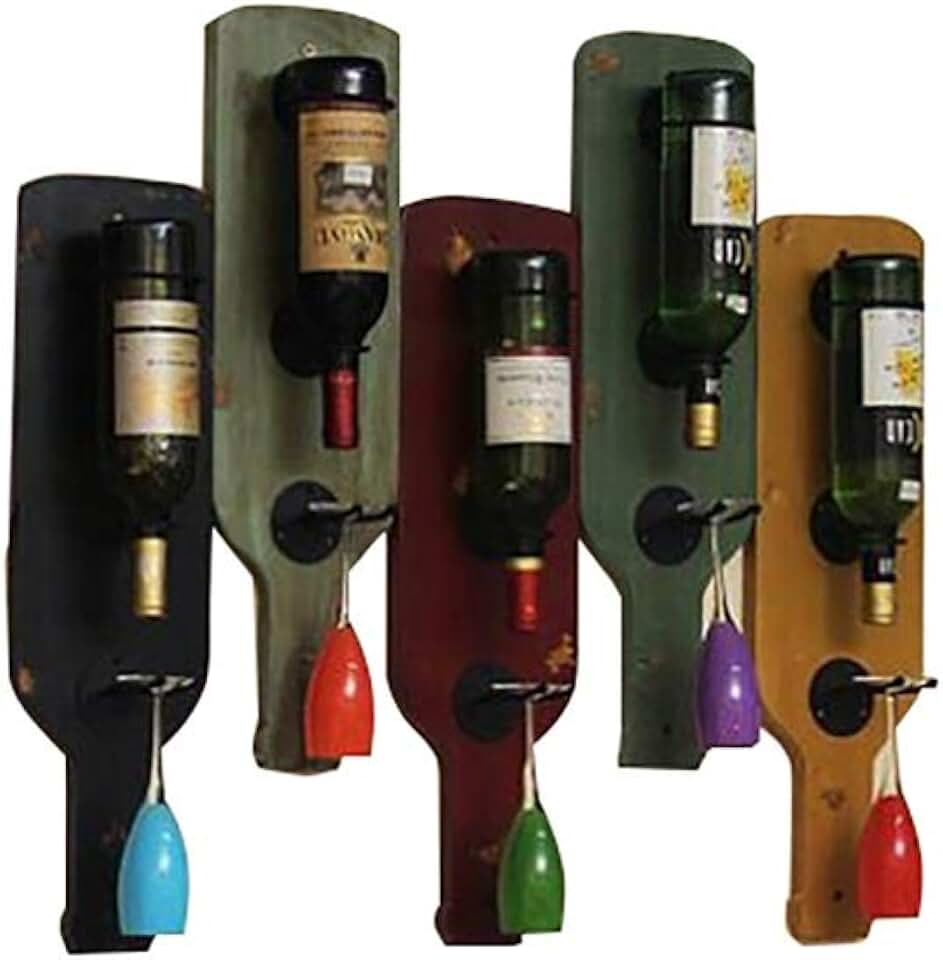 Wine Rack Solid Wood Wine Rack Vintage Wine Rack Creative Shelf Wall-Mounted Wine Rack Goblet Holder Wine Rack Glassware Rack (Color : A1, Size : 75 * 60cm)