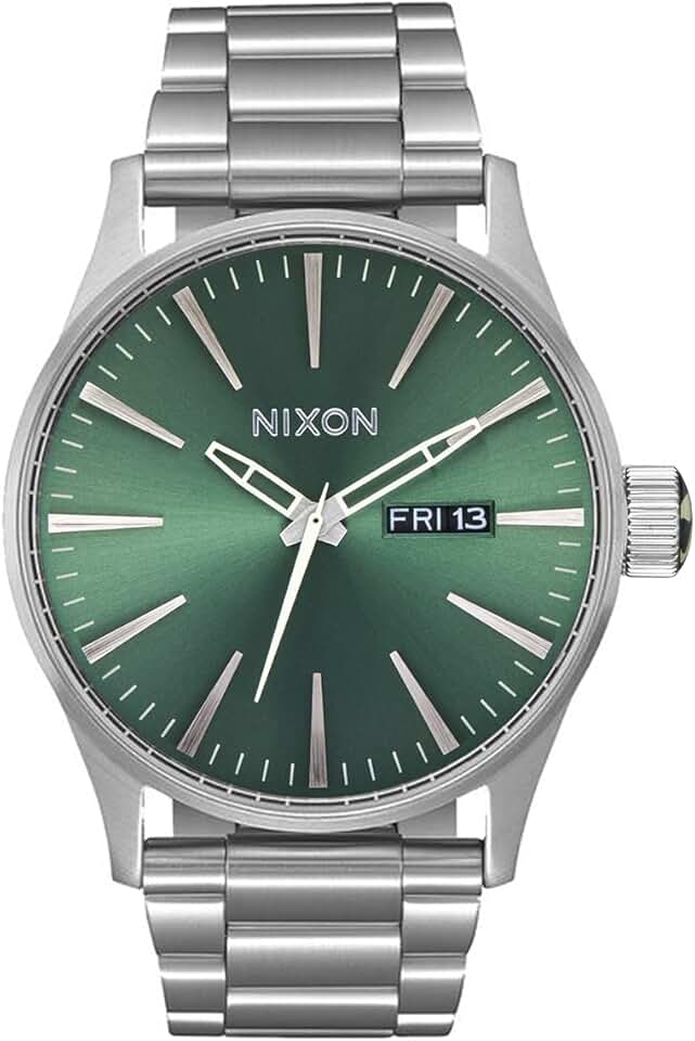 Nixon Sentry SS Stainless Steel Day/Date 42mm WR 100 Meters Mens Watch A356