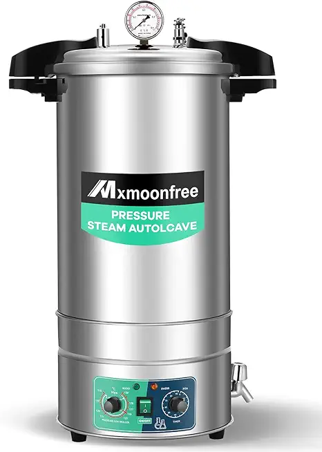 25 Quart Timed Autoclave, Steam-pressurized Autoclave, 15psi at 121℃, for Glassware, Lab Equipment and Mushroom Cultivation 110V