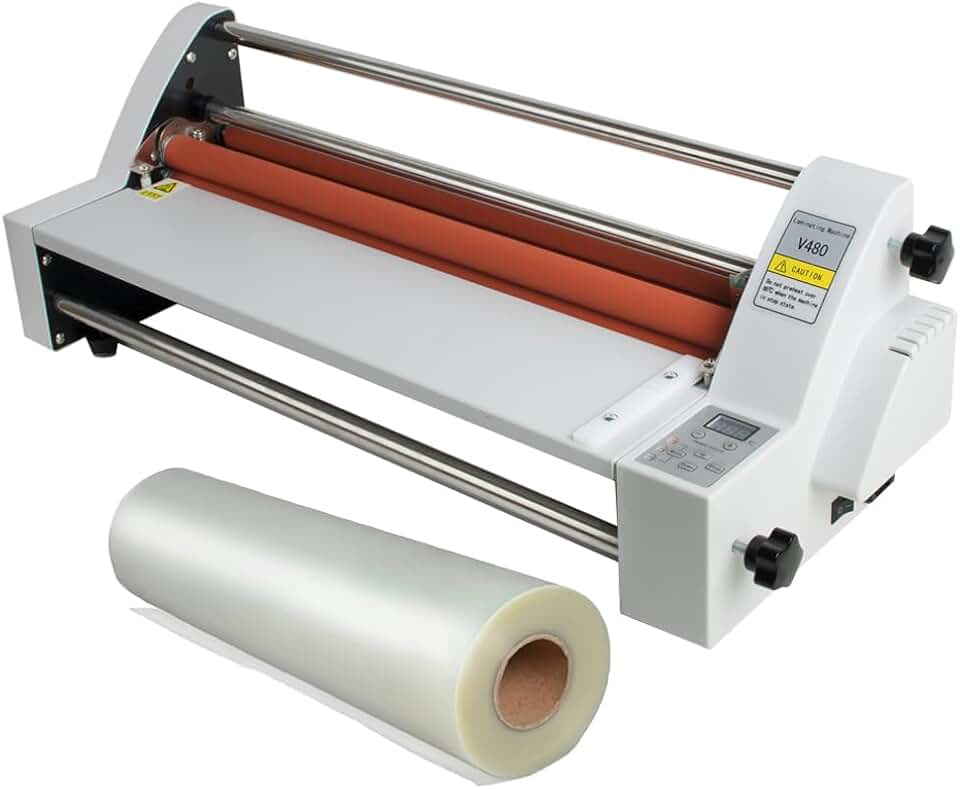 18inch Laminating Machine with a Laminating Film Roll Office Presentation Laminators Hot Cold Roll Laminator Single Dual Sided Thermal Laminating Machine Commercial Photo Laminator School Office Use