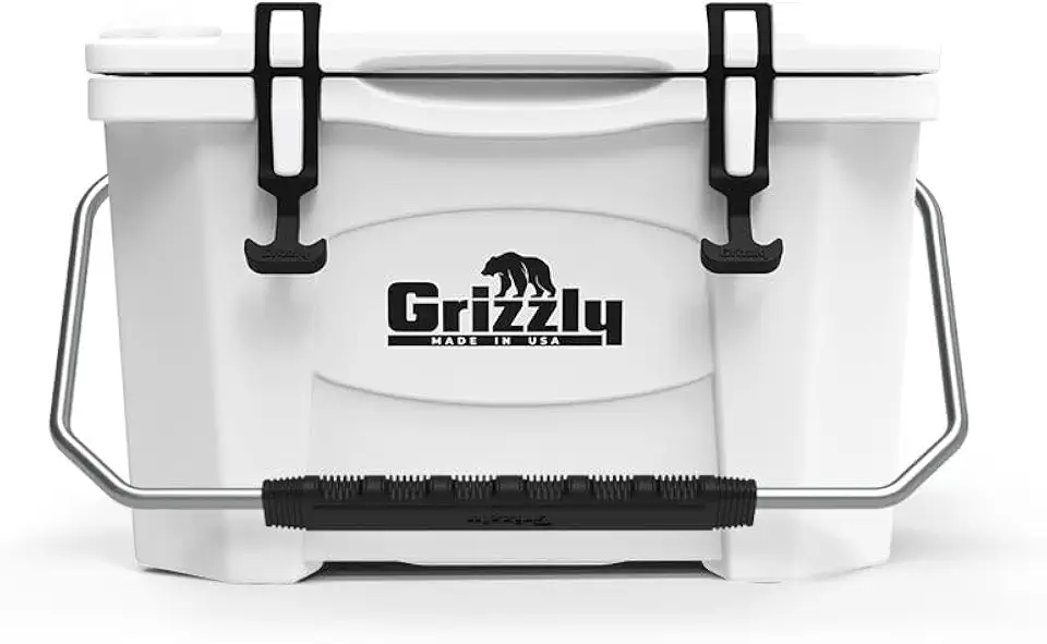 Grizzly 20 Cooler | 20 qt Ice Chest Durable Rotomolded Insulated | Made in USA | Warranty for Life | For Beach Boat Camping Fishing Hunting | G20
