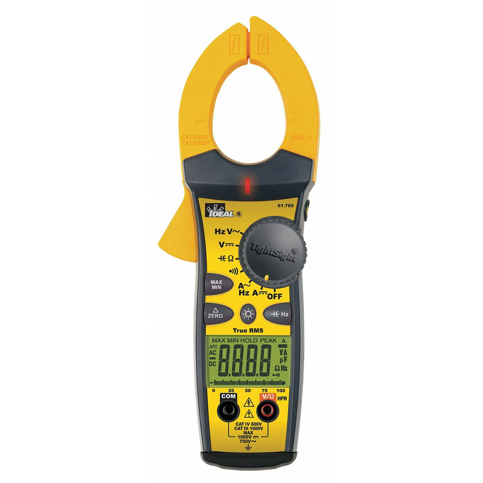 Ideal Digital Clamp Meter,1000A,750V 61-775GA