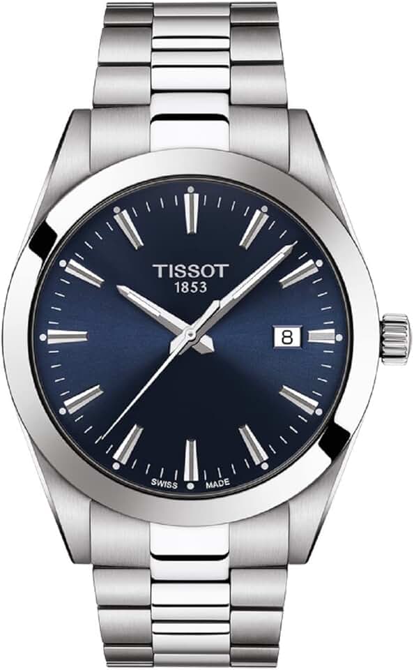 Tissot Mens Gentleman Stainless Steel Dress Watch Grey