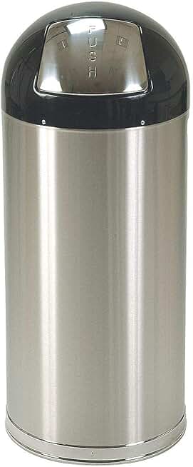 Tough Guy 4PGG3 Round Container, SS w Black Top, 15G