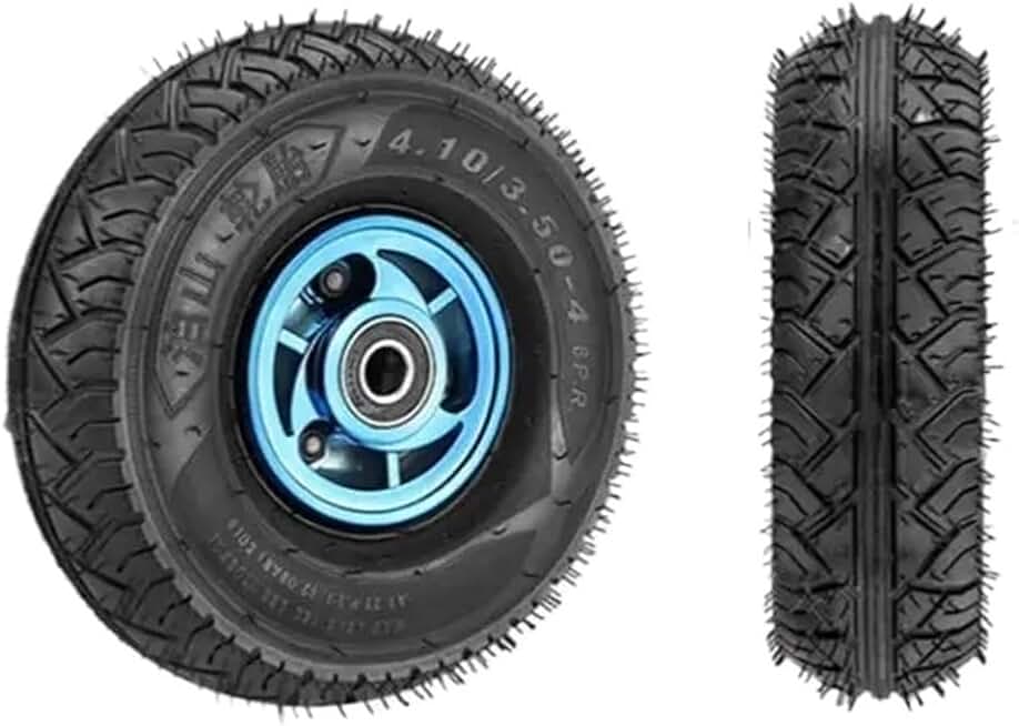 1Pcs 10 Inch Caster Rubber 3.50-4 Plastic Steel Inflatable Wheel Tiger Driver Cart Valley