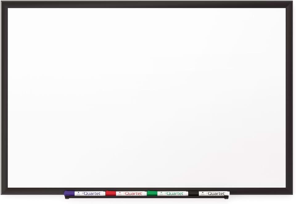 Quartet Magnetic Porcelain Whiteboard, 5' x 3' White Board, Premium, Duramax, Black Aluminum Frame (2545B)