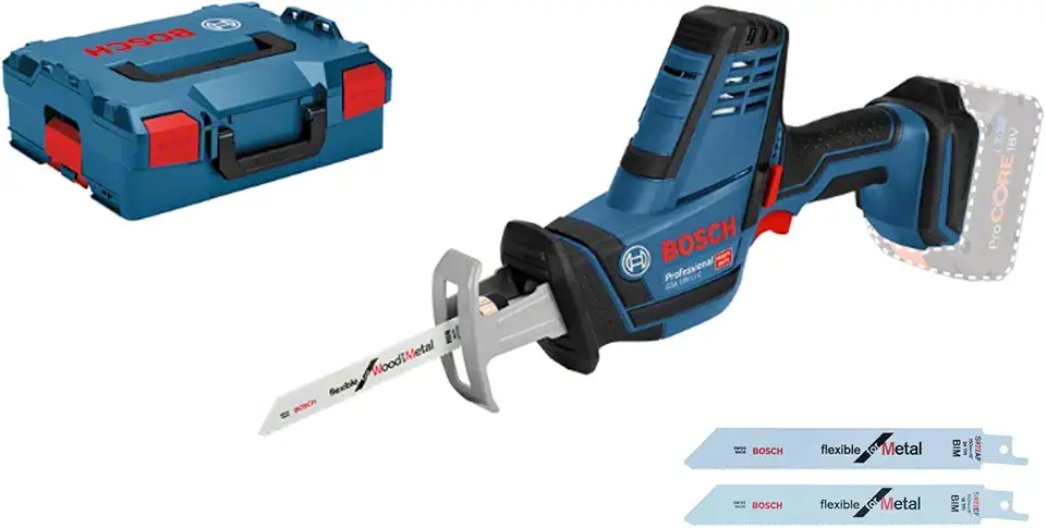 Bosch Professional 18V System GSA 18 V-LI C cordless reciprocating saw (compact version, 3 x reciprocating saw blades, excluding rechargable batteries and charger, in L-BOXX)