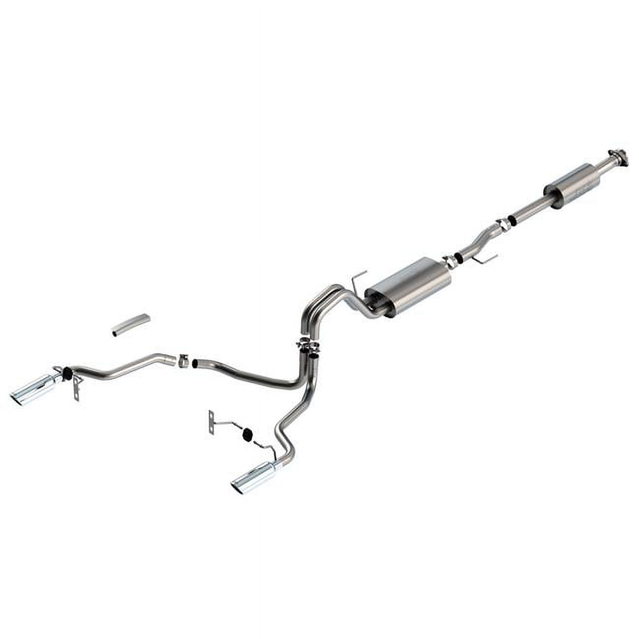140865 Exhaust System with Split Rear Exit for 2021-2022 Ford F-150 5.0L V8 At 2 Plus 4Wd 4Dr Cc