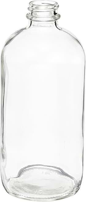 Kimble Type III Soda-Lime Glass Clear Narrow Mouth Boston Round Bottle without Cap, Capacity 1oz (Case of 144)