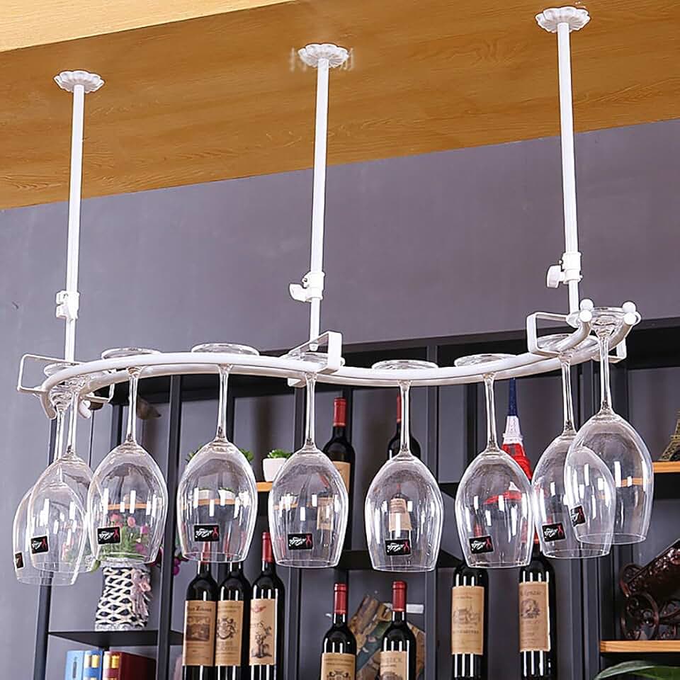 Wine Racks Metal Wine Rack, Wine Rack, Hanging Goblet Rack, Restaurant Bar Creative Wine Rack (Size : 55 * 20cm)