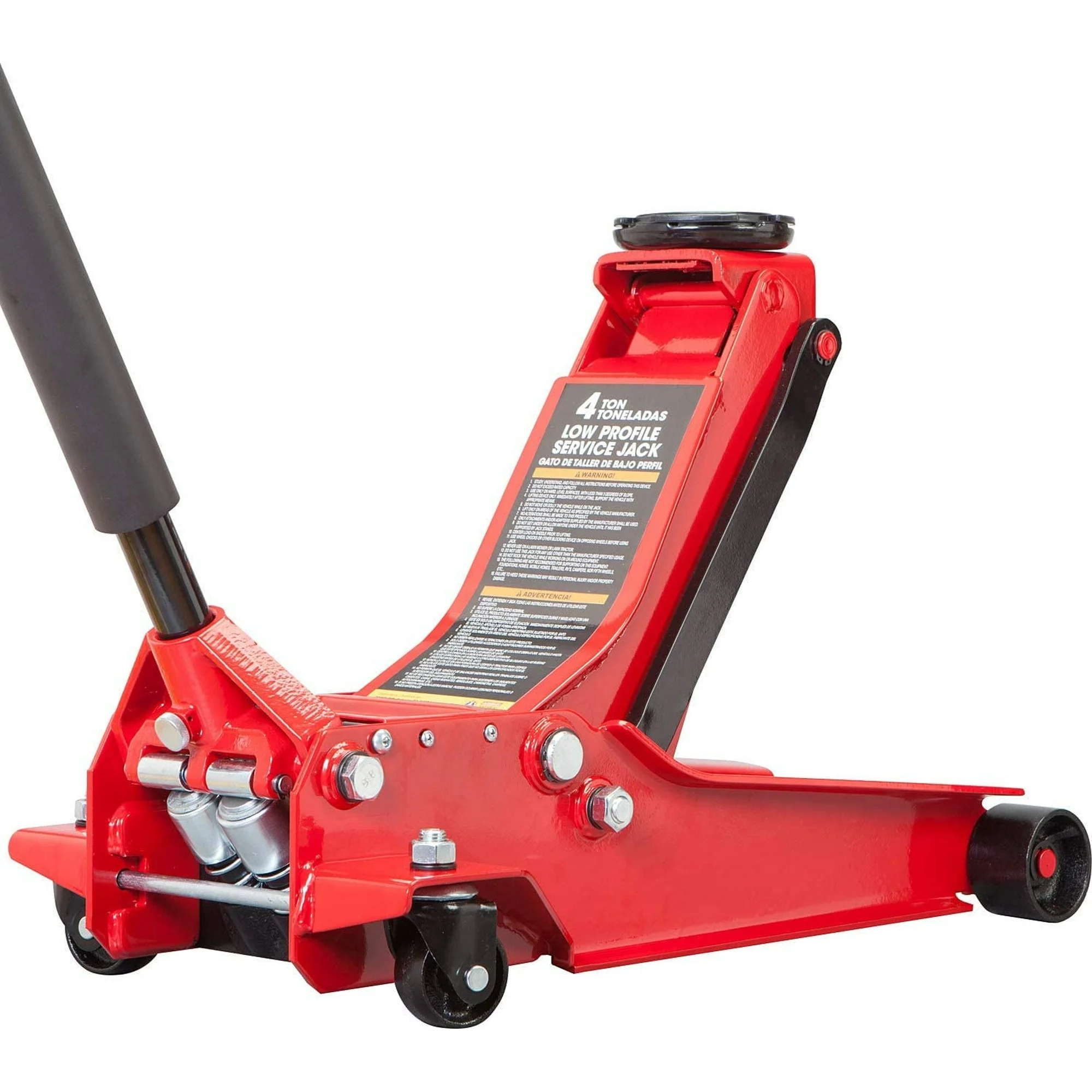 BIG RED 4 Ton Low Profile Floor Jack with Dual Piston Quick Lift Pump Garage Car Jack, Red,W84007R