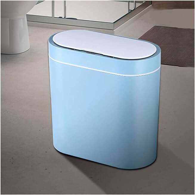 Kitchen Garbage Can Waterproof Covered Bathroom Trash Can 2.1 Gallon Touchless Trash Can, Rechargeable/Battery Trash Can for Bedroom(D)