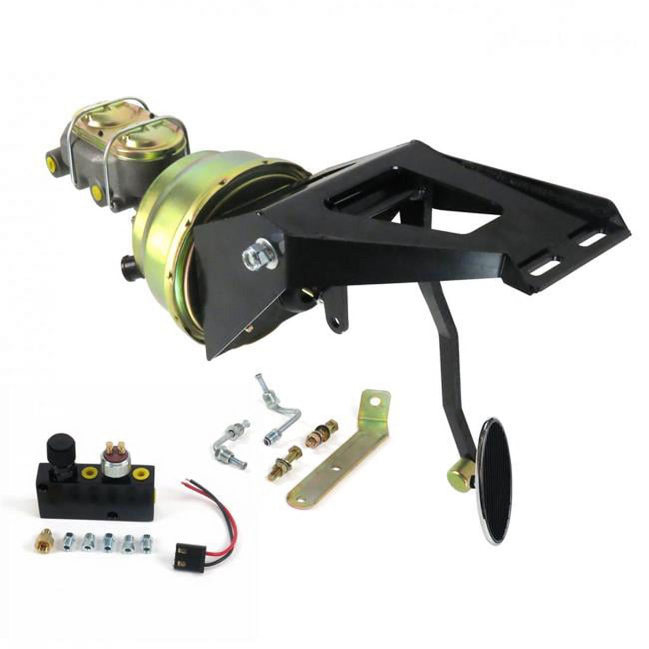 Helix Suspension  FW 7 in. Dual Brake Pedal Kit with Adjustable Disc & Drum Large Oval Chrome Pad for 1955-1959 Chevy Truck