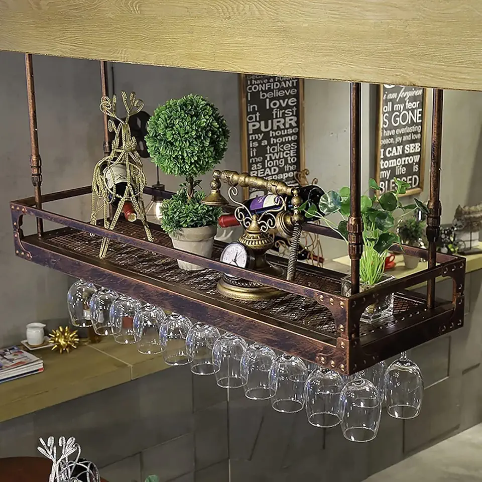 Wine Glass Rack,Shelf Wine Glass Holder,Champagne Glass Rack,Glassware Rack Wine Rack,Goblet Glass Rack,Glassware Wine Rack (Color : A, Size : 100 35cm)