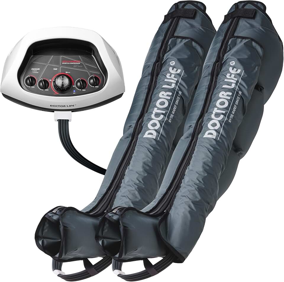 DOCTOR LIFE (FSA HSA Approved Sequential Air Compression Leg Massager : Device, Foot and Leg Recovery Boots - Improved Blood Circulation and Fast Sports Recovery (SP-2000, XL)