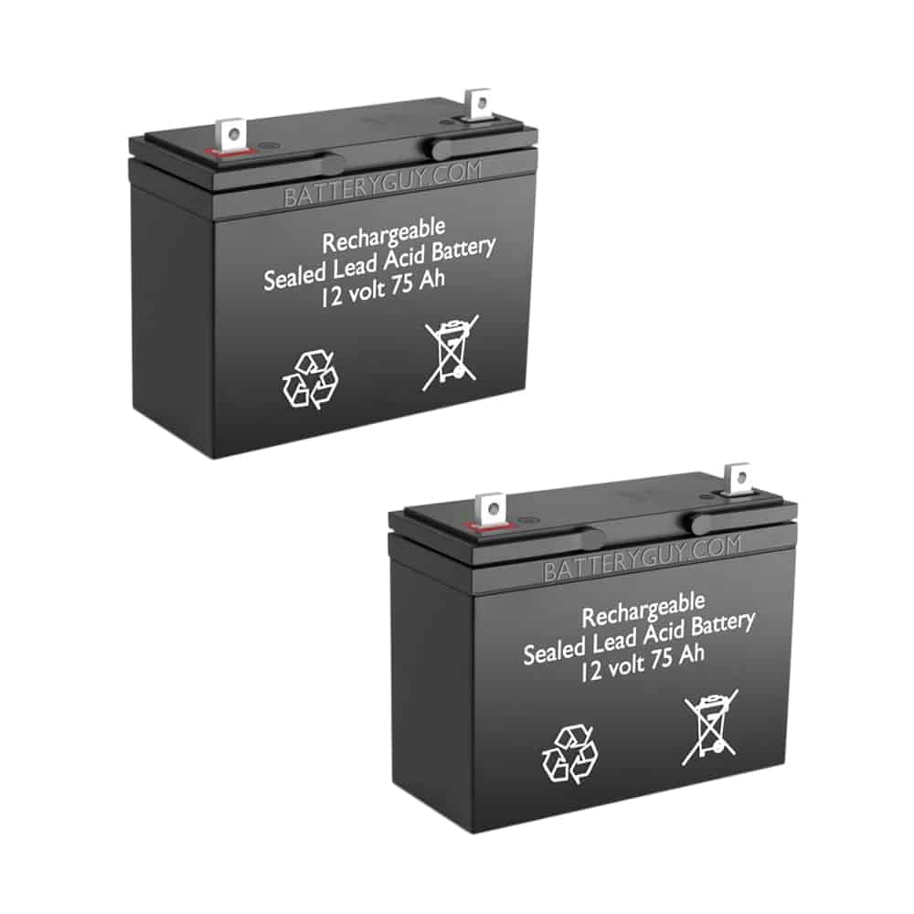 BatteryGuy Evermed Royale 4 Cargo replacement 12V 75Ah battery - BatteryGuy brand equivalent (Qty of 2)