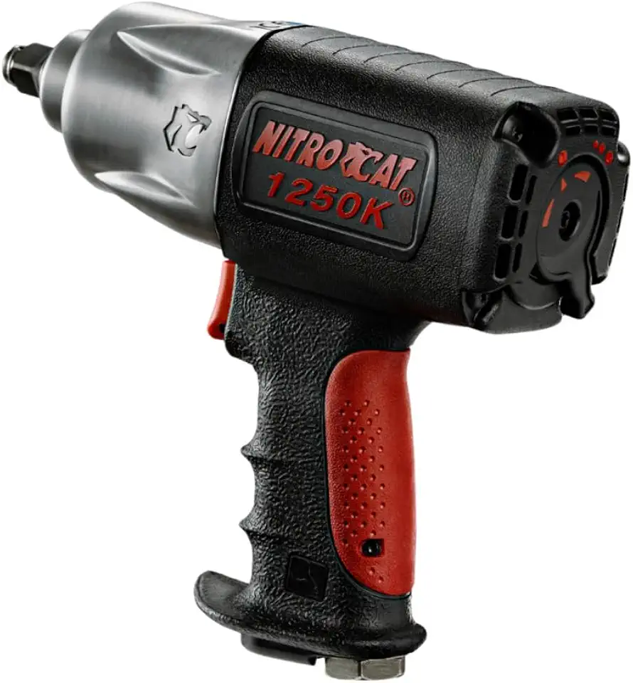 AIRCAT Pneumatic Tools 1/2-inch NITROCAT Composite Twin Clutch Impact Wrench - 1250-K - Impact Wrench - Powerful & Long-Lasting Power Wrench - Air Tool with Ergonomic Handle