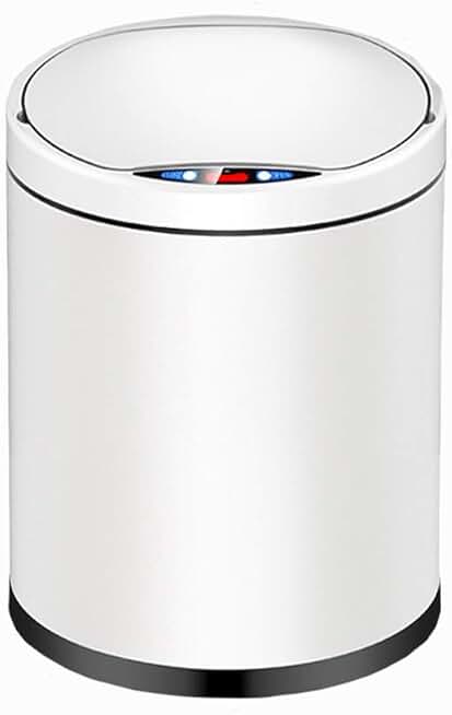 Intelligent Trash Bin Home Living Room Bedroom Kitchen Bathroom Automatic Induction Trash Can Stainless Steel Trash Can(C,9L)