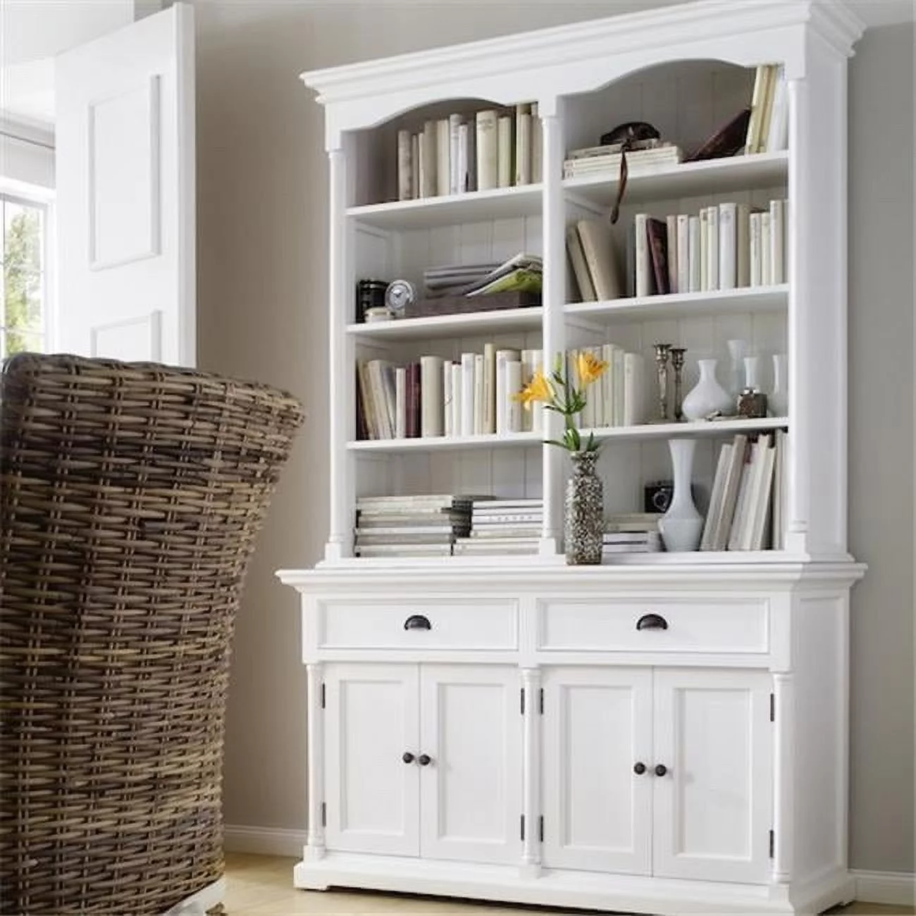 Infinita 814495017081 Provence Large Hutch Cabinet, Bookcase & Buffet