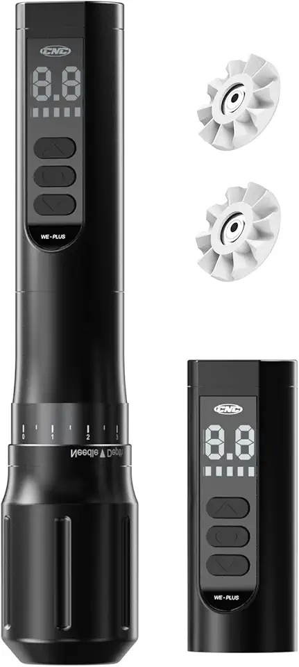 Rotary Wireless Tattoo Pen Machine Custom Coreless Motor with 2pcs 1000mAh Tattoo Battery CNC-X-WE-1 Pro