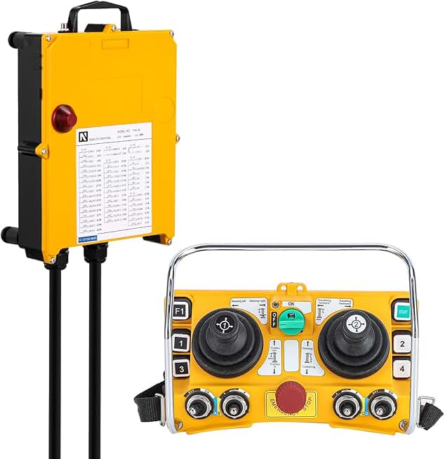 NEWTRY Wireless Crane Remote, 12V Industrial Remote Control Hoist Crane Controller with Dual joysticks for Lifting & Crane Applications