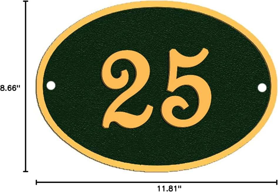 PLAQUE SamStar Custom Colour Brass Plaques| Oval Shape| Custom Size, Message, Colour| House Name & No Wall Mount Plates| Home Decor Coloured Name Plates (30x22 Cm)