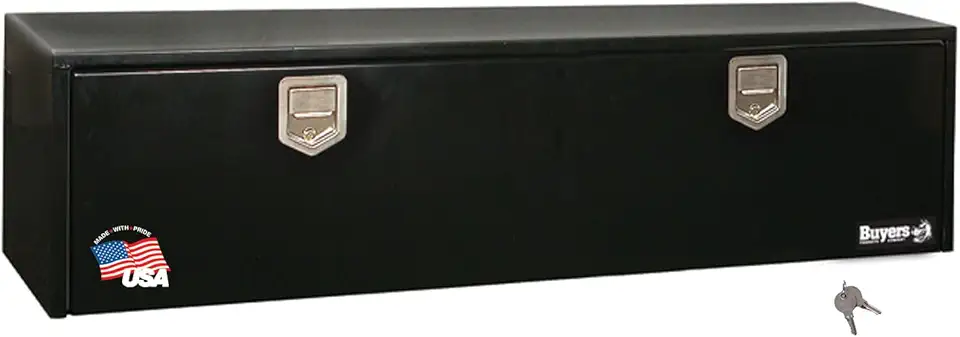 Buyers Products 1702110 Black Steel Underbody Truck Box with Paddle Latch, 18 x 18 x 48 Inch