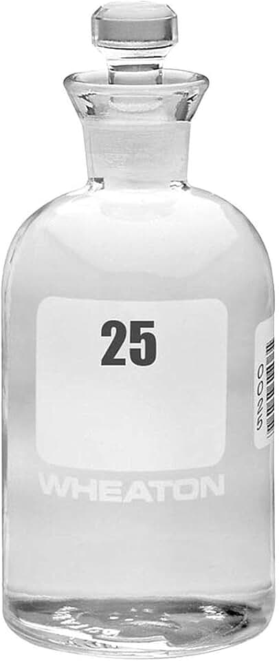 Wheaton 227497-02 BOD Bottle, 300 mL, Glass, Numbered 25 to 48, Robotic Stopper; 24/Cs