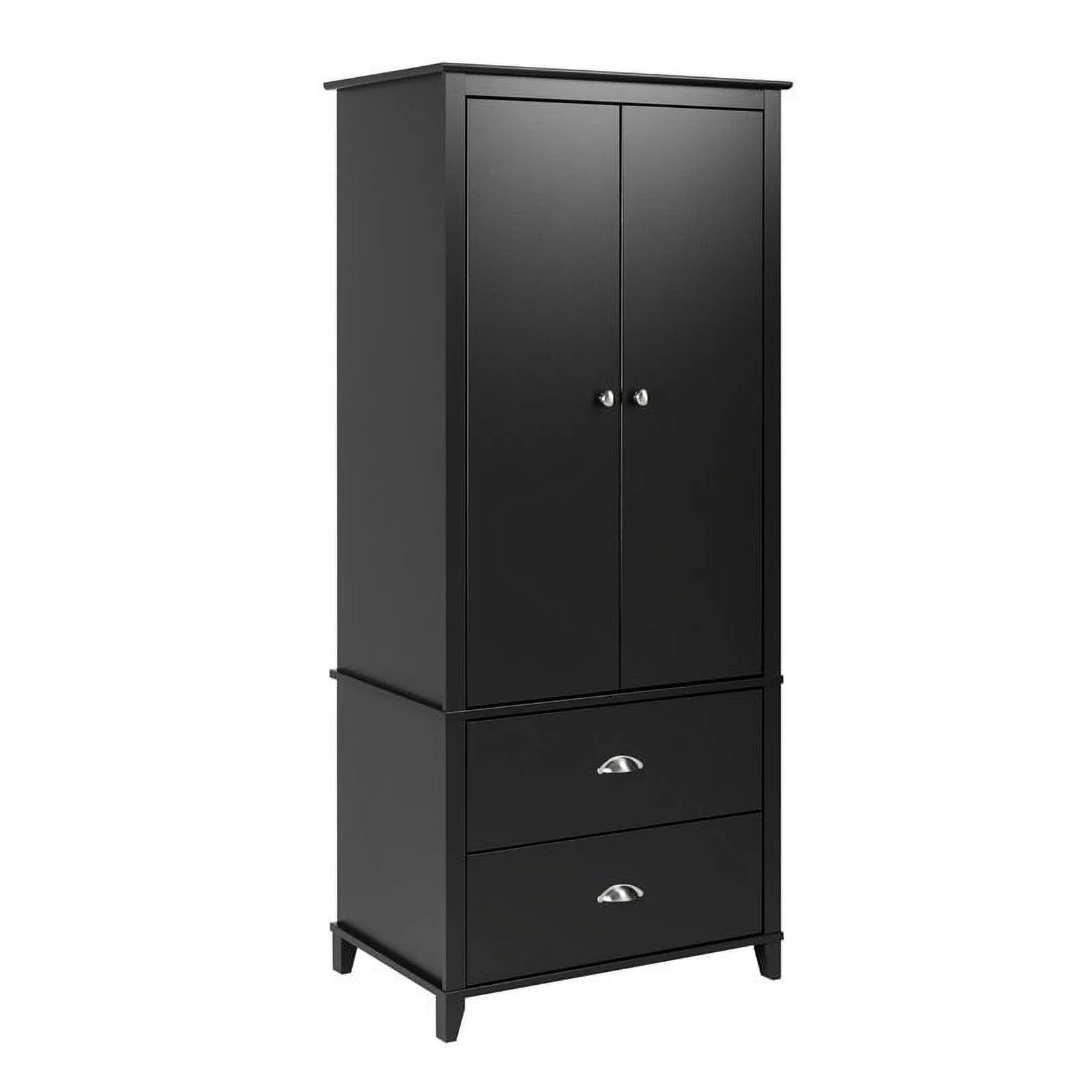 Pemberly Row Contemporary Wardrobe Armoire in Black