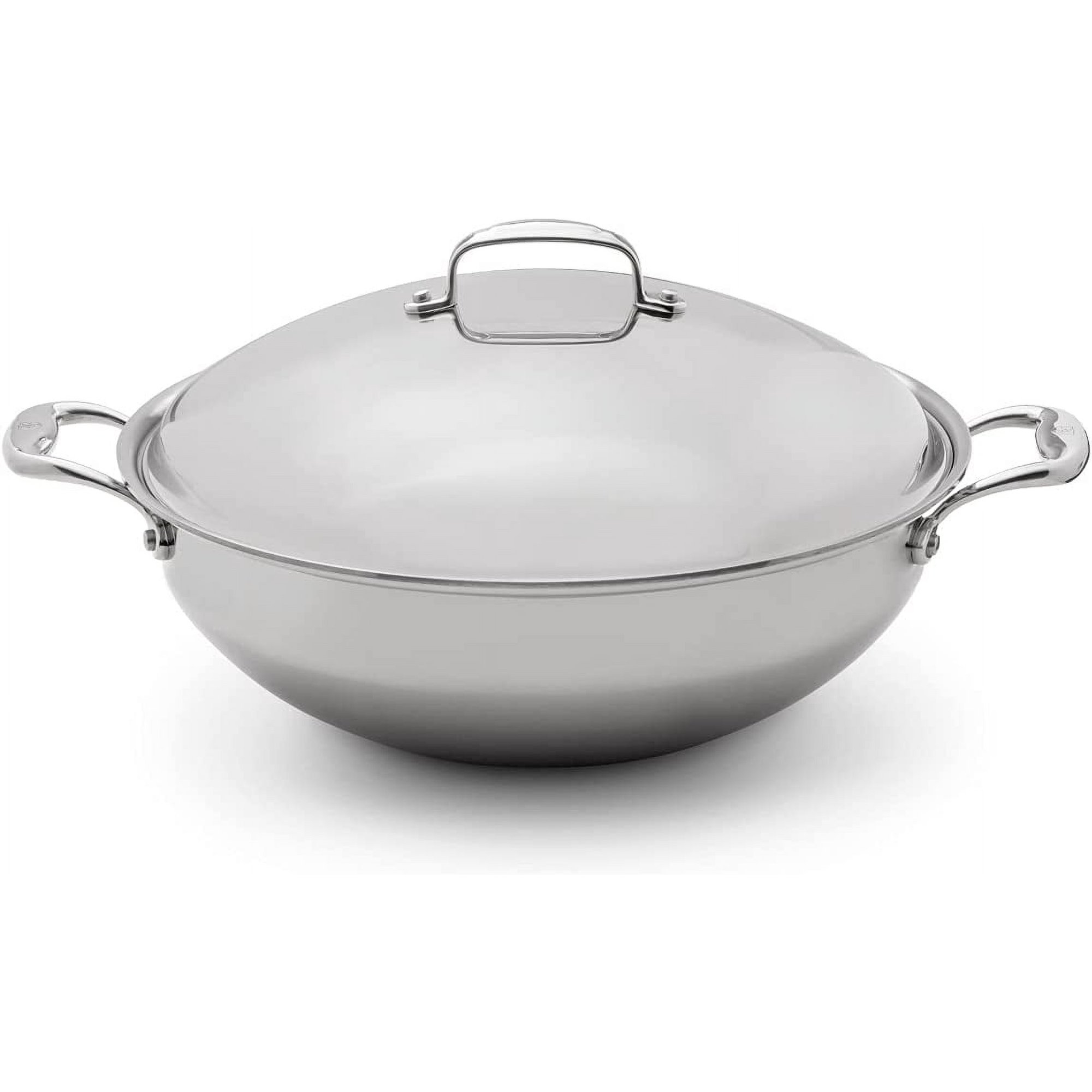 Inch Wok with Lid - Titanium Strengthened 316Ti Stainless  Pan with 5-Ply Construction - Induction-Ready  Fully Clad, Made in USA